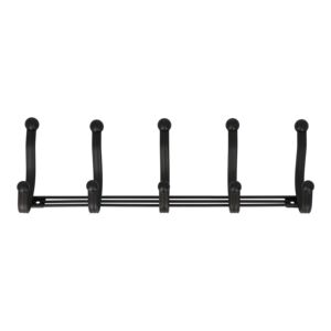 InterDesign York Lyra Wall Mounted 5-Hook Rack Black 53671